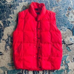 Lands End Women's Size Small Red Goose Down Puffer Vest Pockets